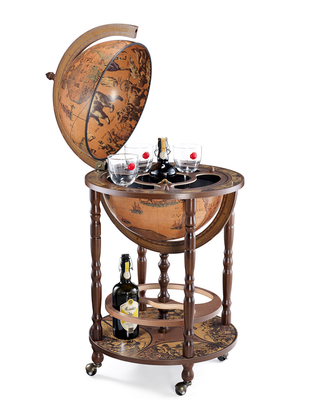 Columbus Brown Globe Bar Vintage Globe Drinks Cabinet Made In Italy