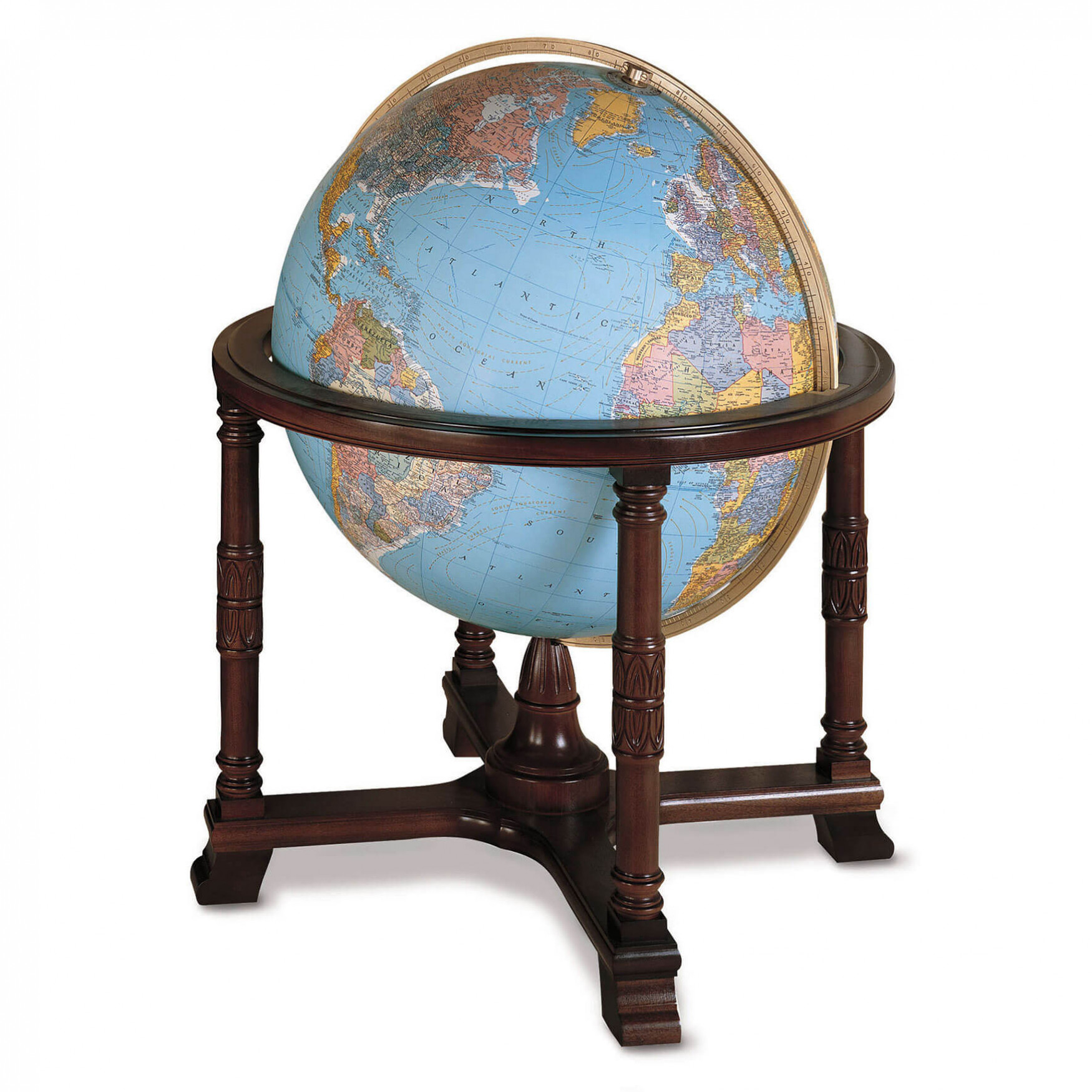 Diplomat Blue Illuminated Floor Globe