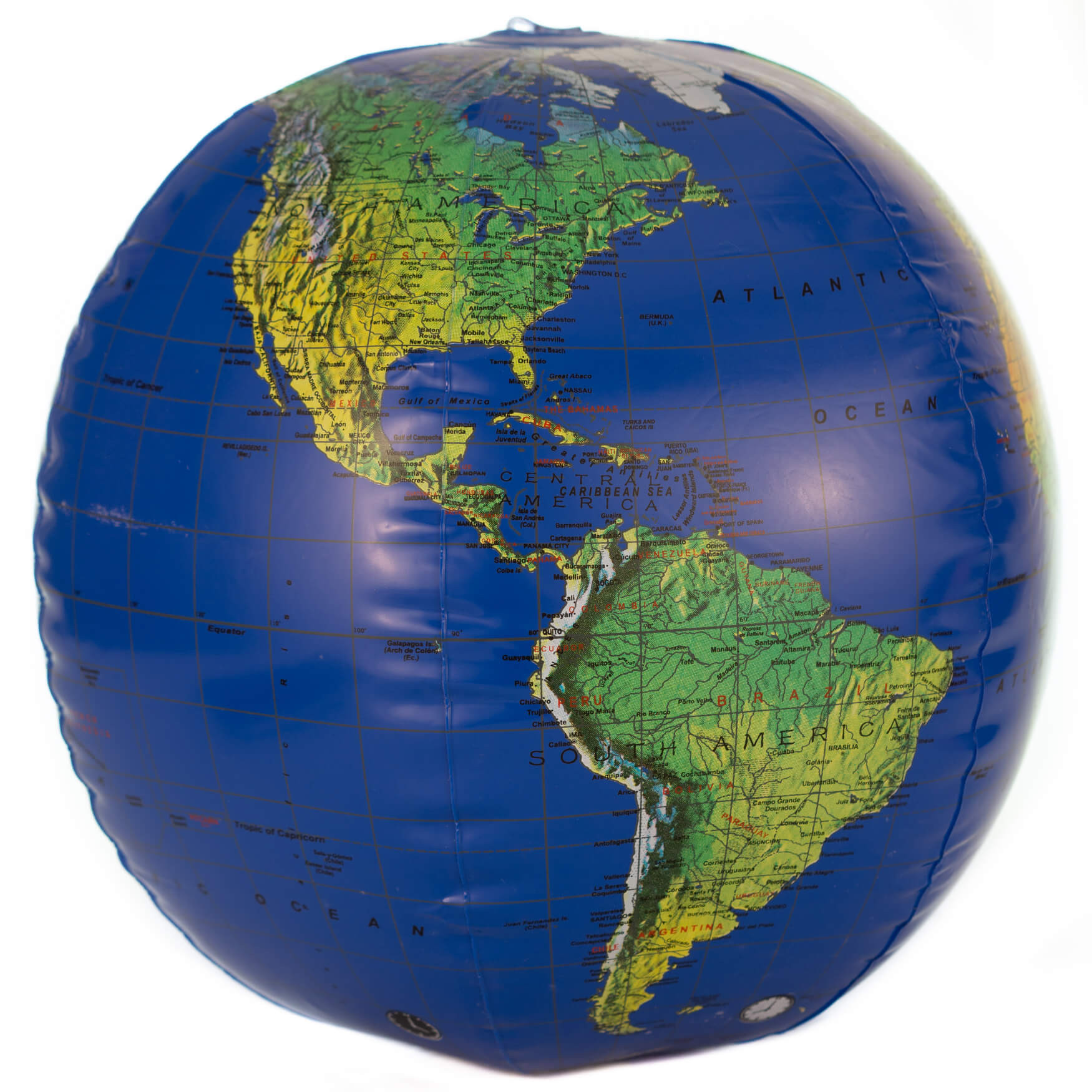 36 Inflatable Dark Blue Topographical Earth Globe - Earthball - Beach Ball