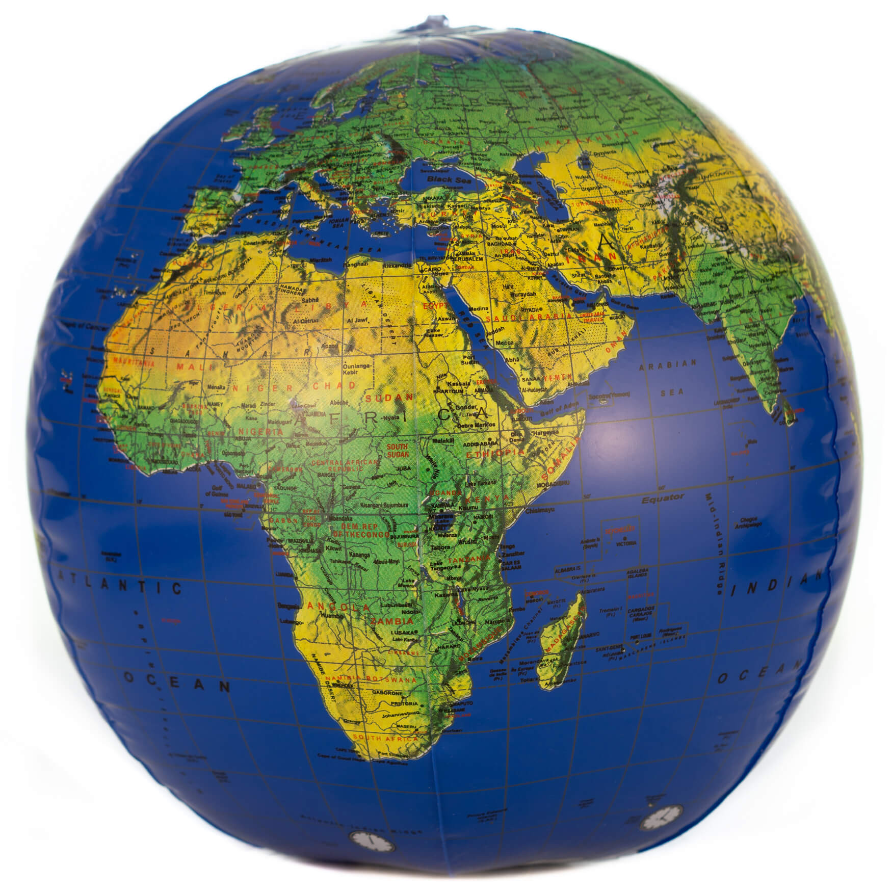 Dark Blue Topographical Inflatable Globe