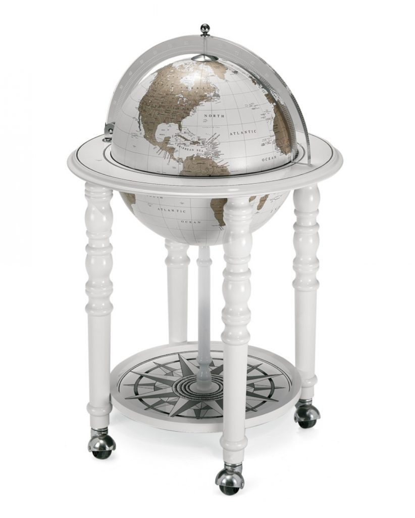 Macarthur White Italian Globe Bar 40cm White Ocean World Globe