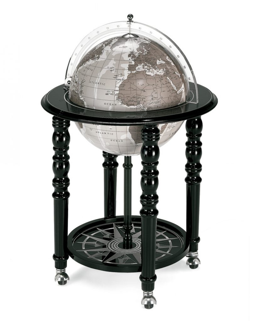 Macarthur Black Italian Globe Bar 40cm White Ocean World Globe