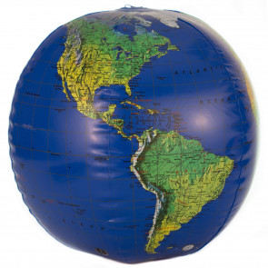 Dark Blue Topographical Inflatable Globe
